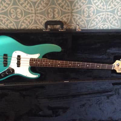 1993 Fender American Standard Longhorn Jazz Bass Metallic Caribbean Mist  With AVRI Hard Case! RARE image 1