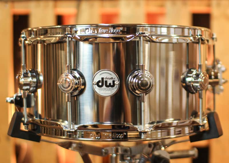 DW 6.5x14 Collector's 1mm Stainless Steel Snare Drum - DRVL6514SPC image 1