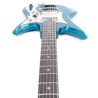 60s Teisco Del-Ray ET-230 Sharkfin Guitar Lake Placid Blue w/ Bridge Mute, Vibey Design image 12