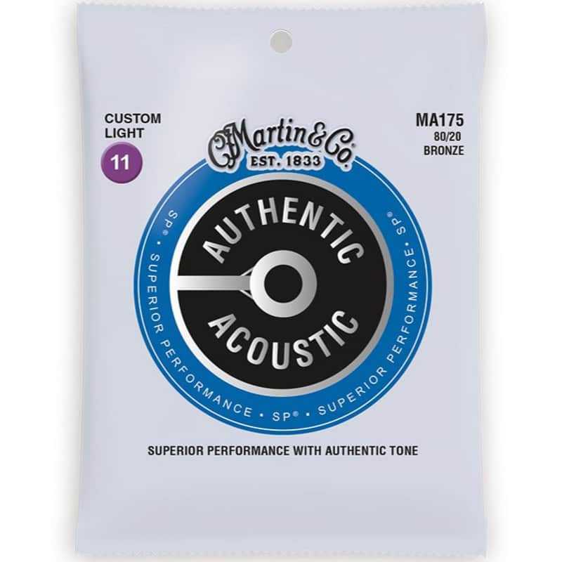 Martin Authentic Acoustic Guitar Strings SP Bronze Custom 11-52 - MA175 image 1