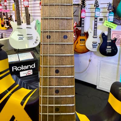 EVH Limited Edition Striped Series Frankenstein Frankie, Maple Fingerboard, Black with Yellow Stripes, Aged image 13