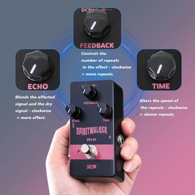 Satone Delay Guitar Pedal,Spritwalker Electric Guitar Effect Pedal Delay DC 9V Mini Analog Delay Pedal True Bypass image 5
