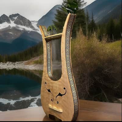 Cithara Lyre Harp with Inlay Ancient Techniques - 12 Strings image 10