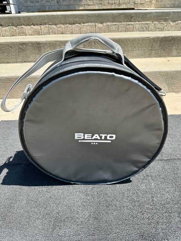 Beato Pro 1 - 5.5x14” Snare drum bag with Grey webbing 2024 - Black with Grey handles image 1