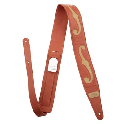 Gretsch F-Holes Leather Strap Orange and Tan image 2