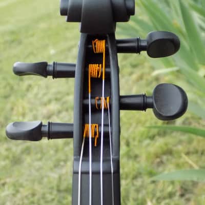 Glasser AEX Carbon Composite Acoustic Electric 4-String Violin 4/4 size 2020s Gun Metal image 2