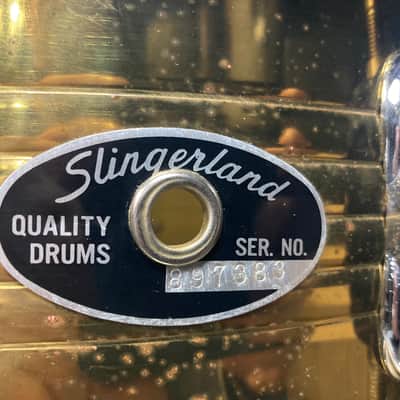 Slingerland - 5.5x14" No. 140 Artist Brass Snare Drum, 1985–1989, Lacquered Brass image 2