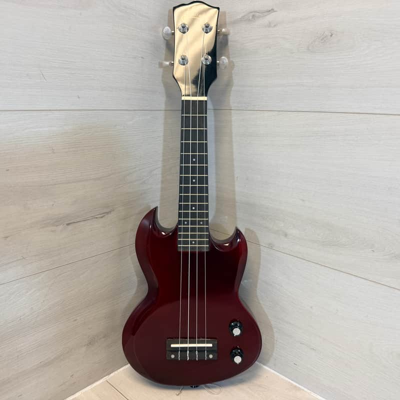 Aileen Music EU240 SG-Style Solid Body Electric Soprano Ukulele Cherry Red image 1
