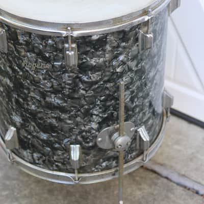 Rogers Holiday 16 x 16 floor tom fullerton 1960's  - black diamond pearl image 2