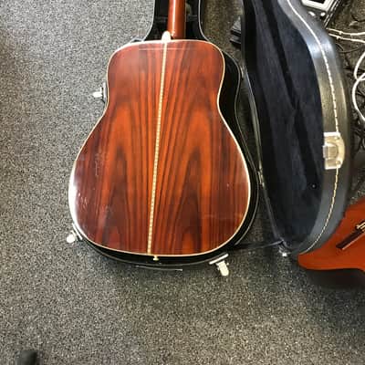 Yamaha FG-345 acoustic dreadnought guitar 1970s made in Taiwan with vintage hard case image 12