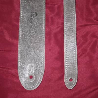 new with tags very near A+ Perri’s Leathers Ltd BM2-NKL 2" Soft Italian Premium Leather Nickel (light gray) / Suede Black Guitar Strap - main side is Nickel Leather / other side is Black Suede (can be reversed) - adjustable length of 35" to about 50" image 6