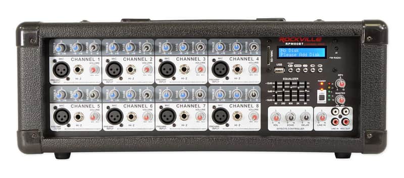 Rockville RPM80BT 2400w Powered 8 Channel Mixer/Amplifier w/Bluetooth/EQ/Effects image 1