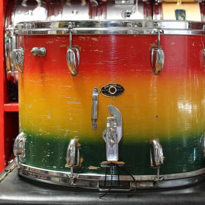 1960's Slingerland 12"x16" Marching Snare Drum in Red/Yellow/Green Duco image 1