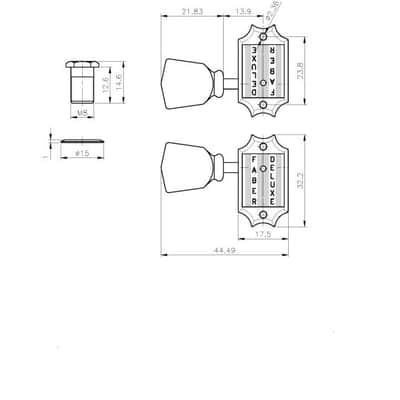 Faber FKT33BB-NG Faber Kluson style tuners, 3+3, bolt bushing, nickel glossy image 4
