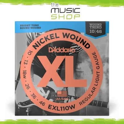 D'Addario XL 10-46 Regular Light (Wound 3rd) Electric Guitar Strings - EXL110W image 1