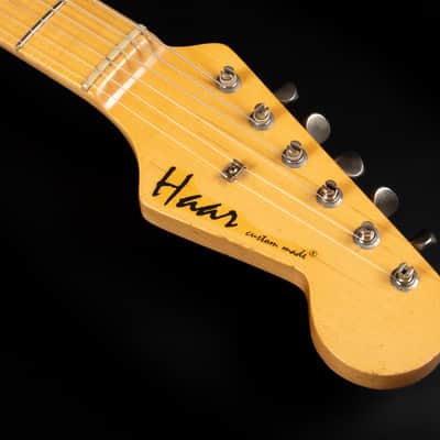 2013 Haar Traditional S Old Headstock - Nitro Blonde Light Aged | Custom Stratocaster 1-Piece Swamp Ash Body Maple Fretboard Amber Pickups | Case image 8