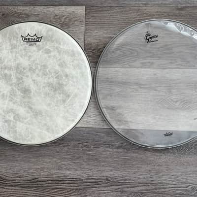 GRETSCH/REMO PERMATONE SS/FIBERSKYN  DRUMHEAFS 14" 2026 - CLEAR/POLYSPUN FIBER image 2