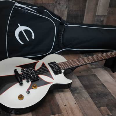 Epiphone by Gibson Les Paul LP Baritone 2004 Iron Cross Silver and Black Limited Edition 28" Scale image 1