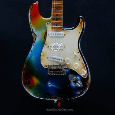 Fender Deluxe Stratocaster Galaxy Blue Aged Relic by East Gloves Customs (RARE) image 15
