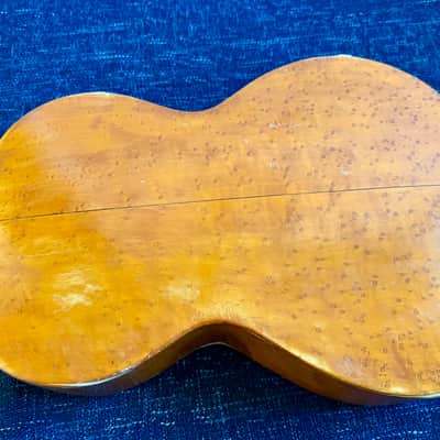 Rare 1930s/40s European Parlour Guitar – Stunning Birdseye Maple – Diagonal Fretboard image 13