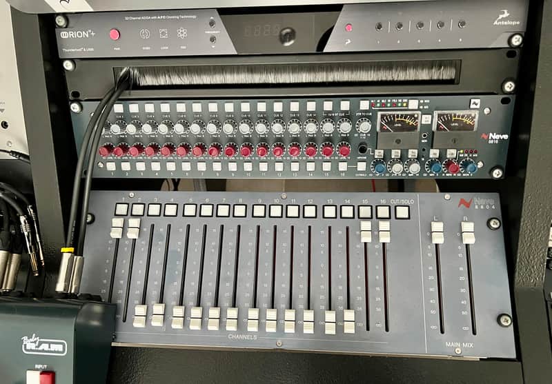 AMS Neve 8816 Summing Mixer with 8804 Fader Pack 2010s - Blue image 1