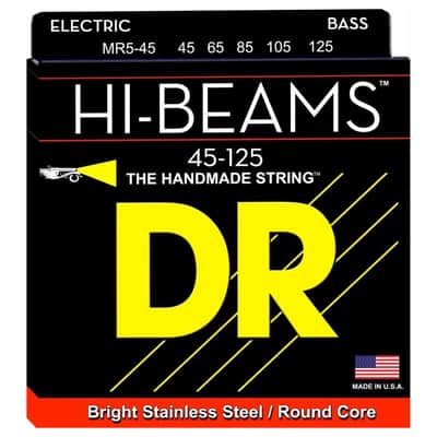 DR MR5-45 Hi-Beams 5-String Electric Bass Strings - Medium (45-125)
