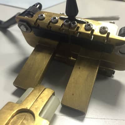 Vibro-Tek Original Double Whammy Tremolo Guitar Bridge Brass image 4
