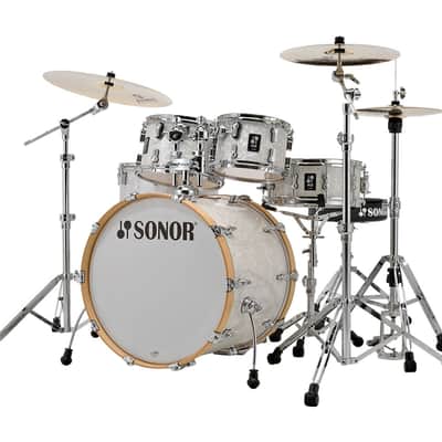Sonor AQ2 Maple Stage 22x17 / 16x15 / 12x8 / 10x7 / 14x6" 5pc Shell Pack 2018 - Present - White Marine Pearl image 1