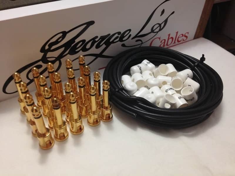 George L's 155 Pedalboard Cable Kit XL .155 Black & White / GOLD - 20/20/20 image 1