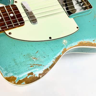 Fender Telecaster Custom 60 Heavy Relic Custom Shop 2013 Teal Green Metallic image 10