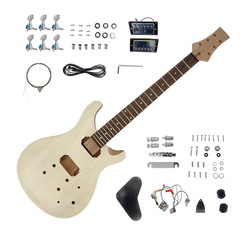 PRS Style Flame Maple Top DIY Electric Guitar – Mahogany Body & Neck – 22 Frets image 1