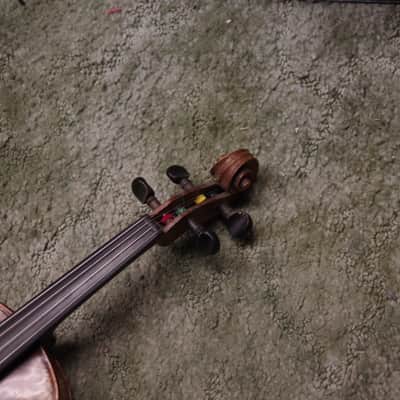 Used Vintage 4/4 Violin with hard case One-Piece flame back OLD image 5