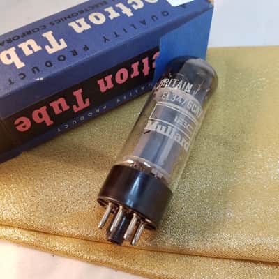 Mullard 1% Tight Matched Pair (2) EL34 6CA7 dual getter tNOS AT1000 TESTED Vacuum Tubes Blackburn Xf2 brown base Power Pentode 1962-1968 image 2