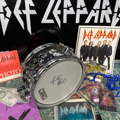Hart Dynamics - Rick Allen's Def Leppard, 8" Trigger Hammered Chrome Trigger Pad (RA #2058) 2000s, With AUTOGRAPHED HEAD!! image 1
