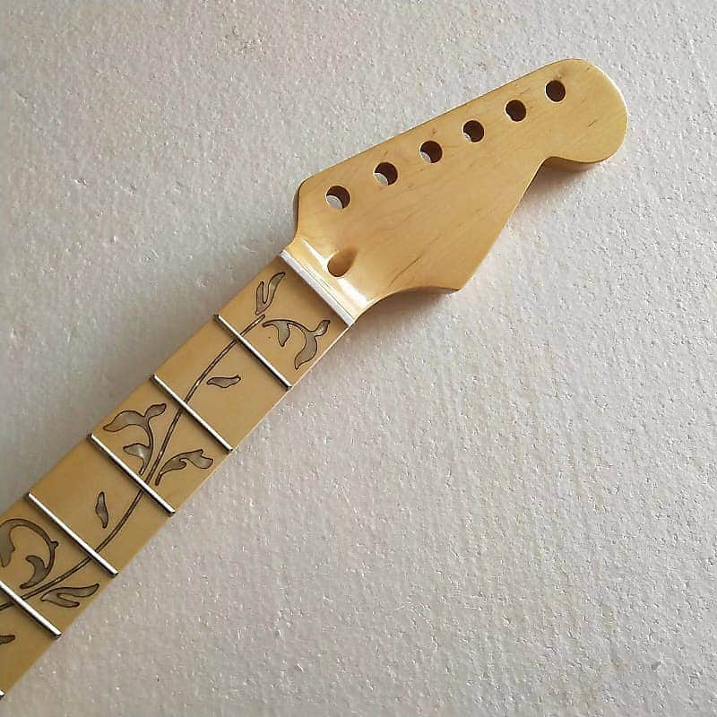 24 Frets Maple Wood Guitar Strat Style Neck, with Tree of Life Inlay image 1