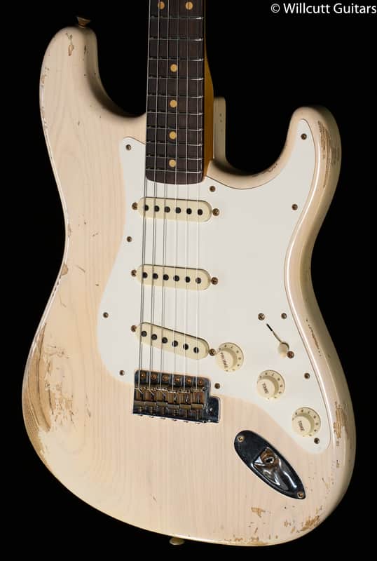 Fender Custom Shop 1959 Stratocaster Heavy Relic Rosewood Fingerboard Aged White Blonde (691) image 1