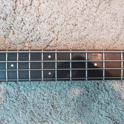 Vintage 1980s Hondo Alien Headless Short Scale Bass Guitar Aluminum Neck Black image 5