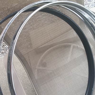 Pearl 22" Bass Drum Hoop Metal / Chrome / Black / White Inlay PARTS 3 Different image 7