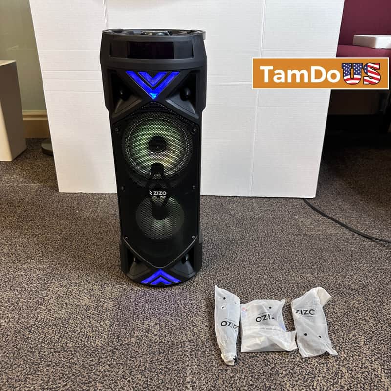 ZIZO BOOM Z8 Amp Wireless Portable Bluetooth LED Party Speaker System Dual 8" image 1