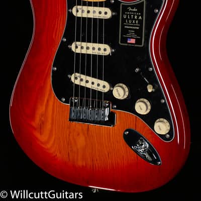 Fender American Ultra Luxe Stratocaster Maple Fingerboard Plasma Red Burst (132) image 1