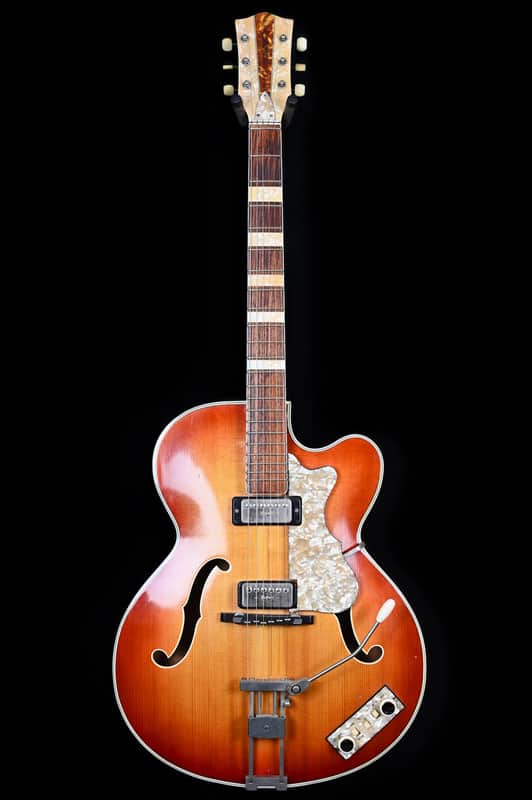 Höfner President Guitar from mid 60's in Cherry Burst with original Bag image 1