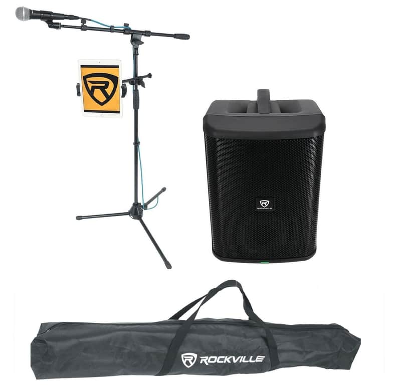Rockville TITAN ONE PRO Rechargeable Street Performance Speaker+Mic+Tablet Stand image 1