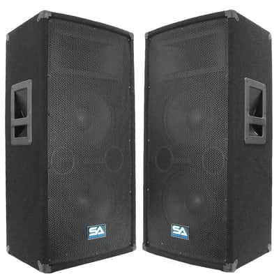 Pair Dual 10" PA DJ Speakers 600 Watts ~Pro Audio Band image 1