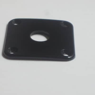 lightly used (lightly relic'd) genuine Gibson PRJP-010 Black Plastic Jack Plate for Les Paul + very clean gold screws (clean or used silver finish screws available upon request) [1990s - 2020s (specifically from 2008)] image 8