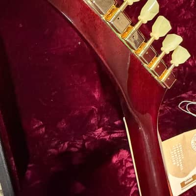 Video! 2016 Gibson Custom Shop Crimson Division Ultima '58 Explorer Custom w/ Flame Inlay on Neck,Flame Top and Binding image 13