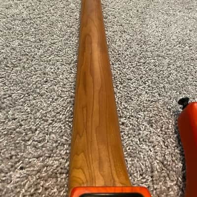 Warmoth Warmoth G4 Bass with Delano P/J Pickups and EMG Preamp Satin Orange Over Ash image 10