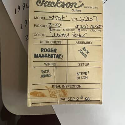 1988 Jackson Strat - Grover Jackson Wanted Poster, NAMM Guitar image 2