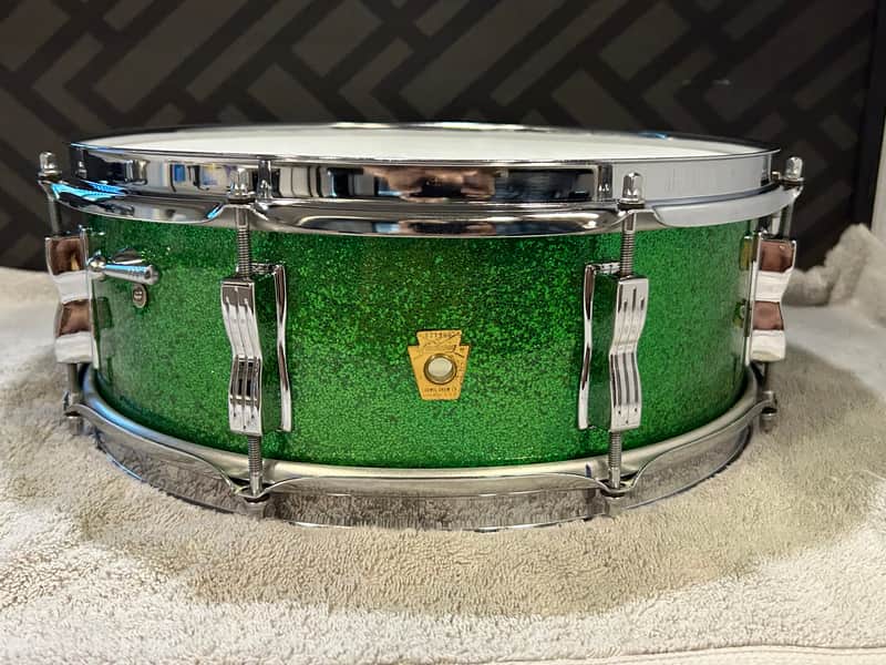 Ludwig Green Sparkle Jazz Festival Snare Drum - Excellent - 1960s