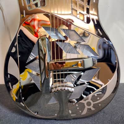 National Reso-Phonic Style 1 EXPLODING PALM Tricone 2023 Mirror Nickel On Brass - IN STOCK NOW! image 3