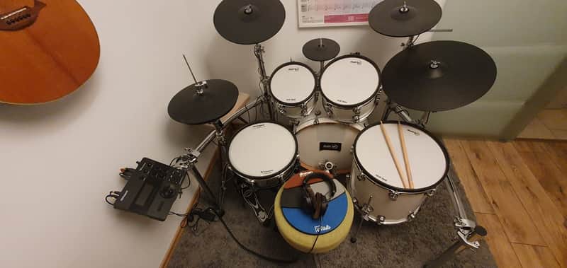 Drum Tec Pro 3 mit Roland TD-27 Ende 2023 - Piano White image 1